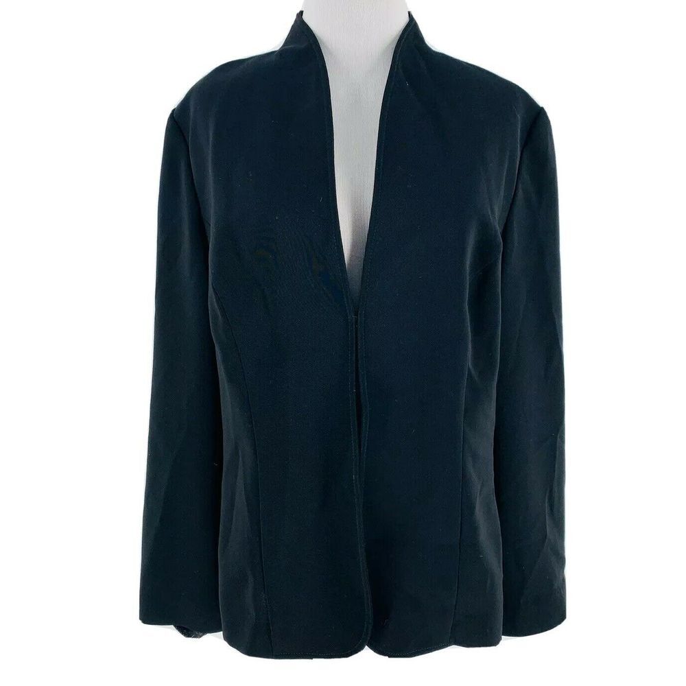 Vera‎ Mont Women's Black Long Sleeve Open Front Blazer Jacket Size 44